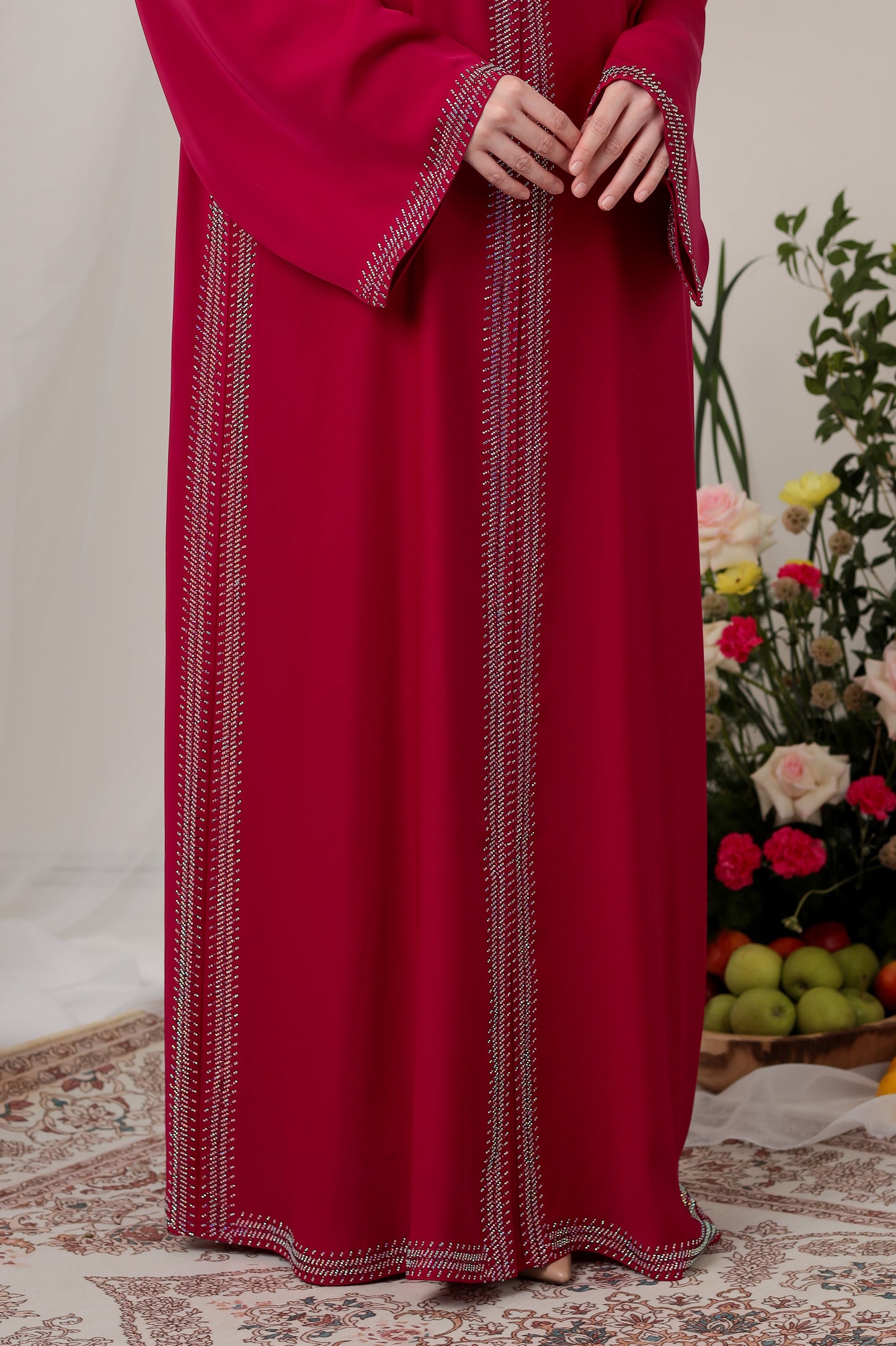 BARSHA ABAYA SHOCKING PINK