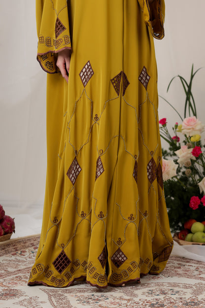 NASREEN ABAYA MUSTARD