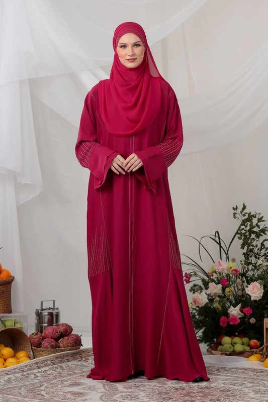 ELVINA ABAYA FUSHCIA PINK