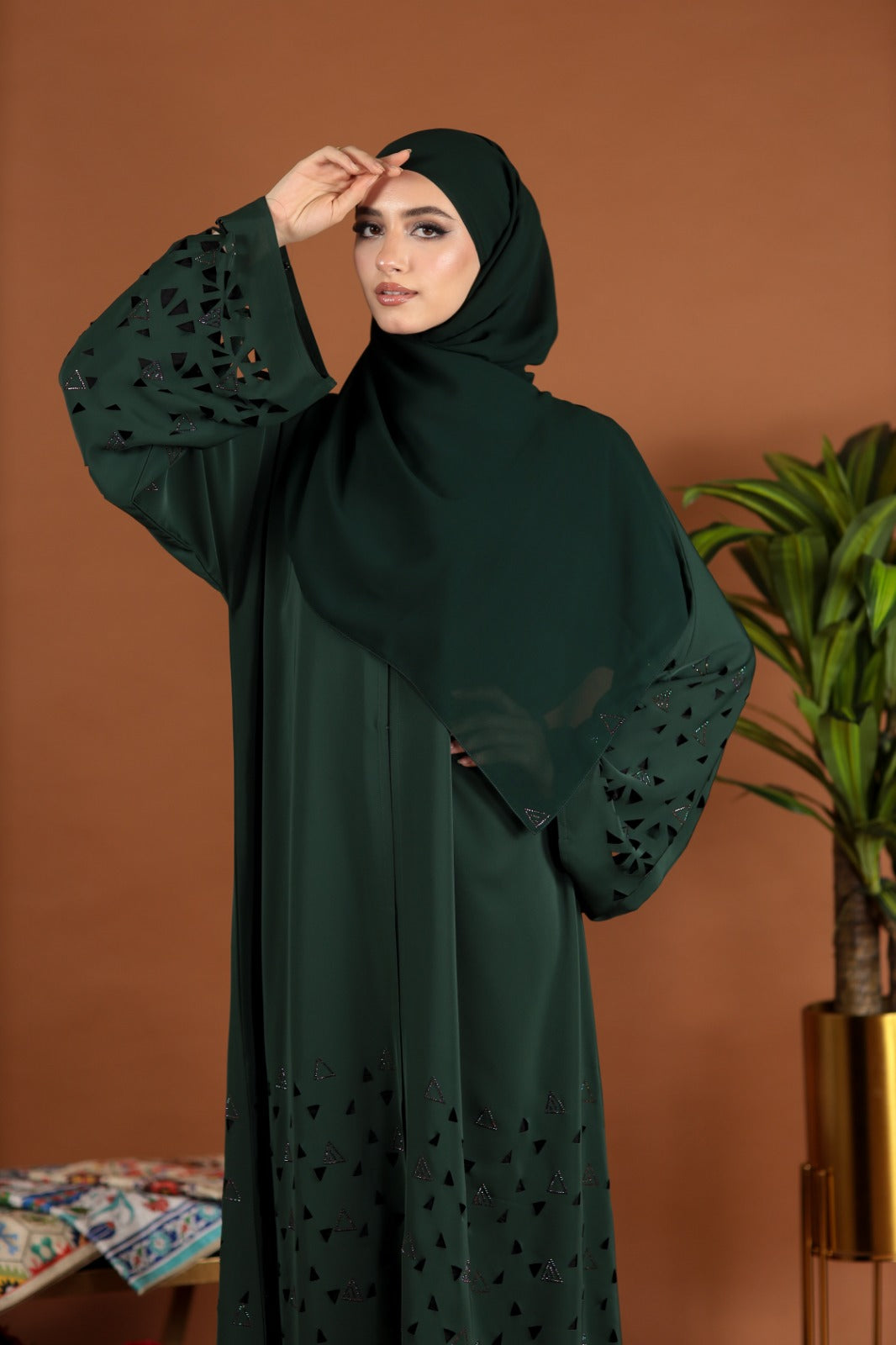 AMEENA ABAYA EMERALD GREEN