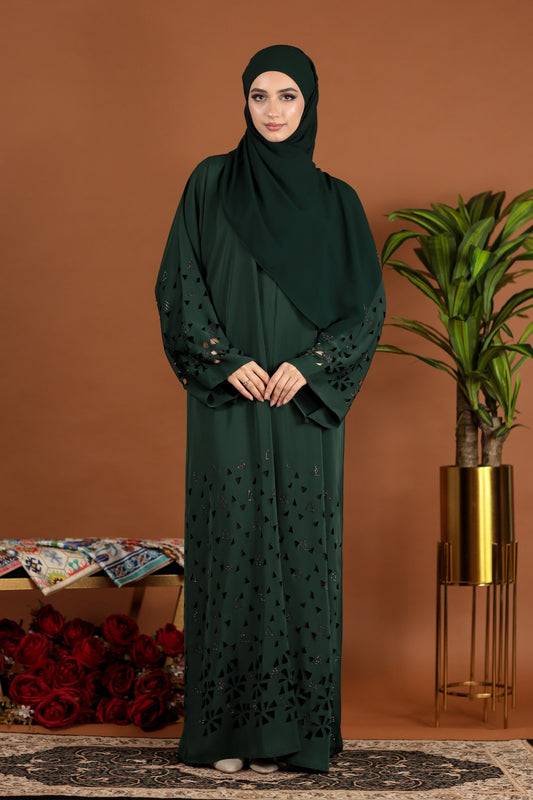 AMEENA ABAYA EMERALD GREEN