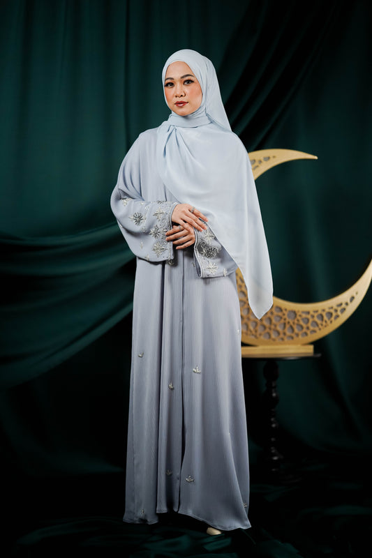 RANAA ABAYA DUSTY BLUE