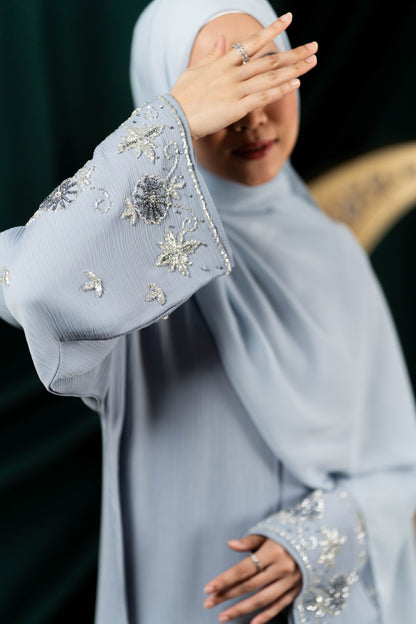 RANAA ABAYA DUSTY BLUE